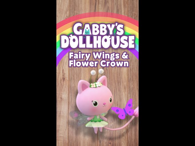 DIY Fairy Wings & Flower Crown with Gabby's Dollhouse! 🧚 #shorts
