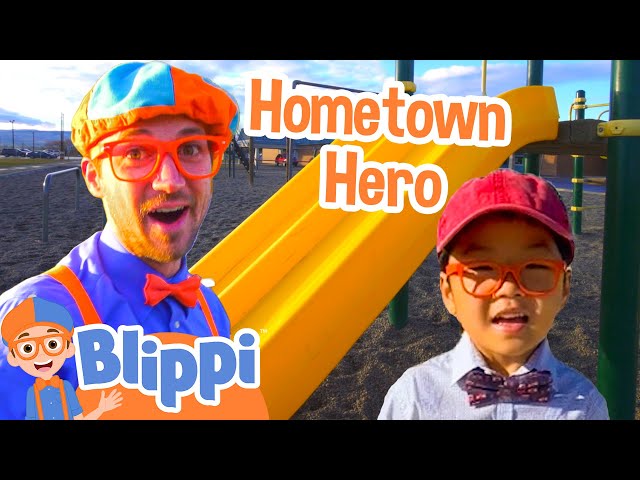 Meet Wilson - Blippi's Hometown Hero! | Wilson and Blippi Visit an Outdoor Playground | Blippi Toys