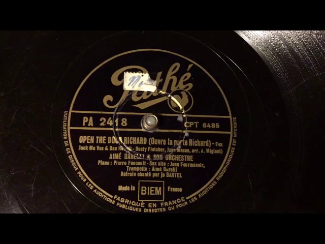 Aimé Barelli - Open The Door Richard - 78 rpm - Pathé PA2418