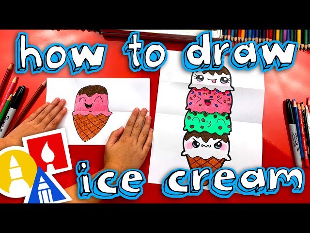 How To Draw An Ice Cream Tower (Folding Surprise)
