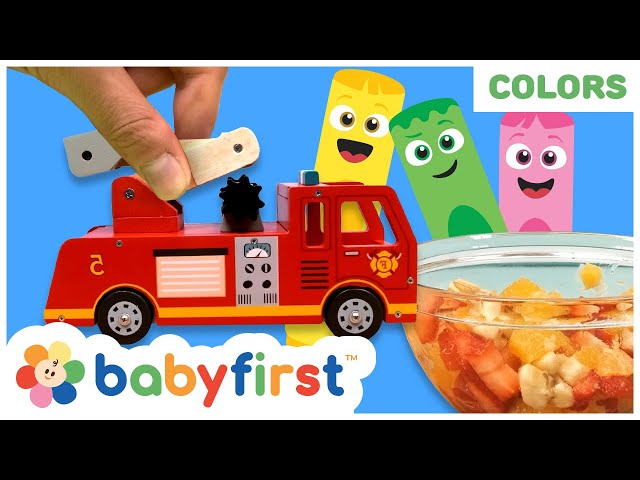 Toddler Learning Video | COLOR CREW MAGIC - Firefighters | Fruit Salad & More | BabyFirst TV
