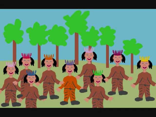 Tio små indianer - Sång med animation