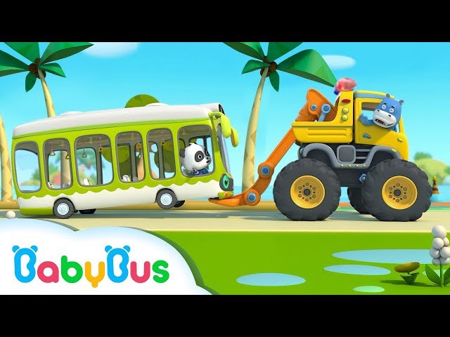 Monster Truck Rescue Bus | Vehicle  Song for Kids | Nursery Rhymes | Baby Songs | BabyBus