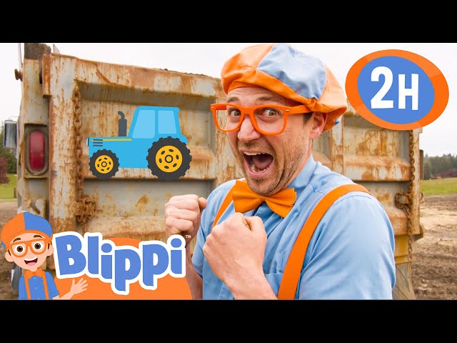Blippi Learns About Tractors and Goes For a Ride! | 2 HOURS OF BLIPPI! | Educational Videos for Kids