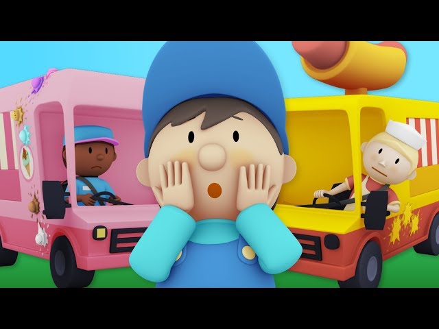 Hot Dogs And Ice Cream! YUM! Carl Washes Food Trucks at Carl's Car Wash! | Cartoons For kids