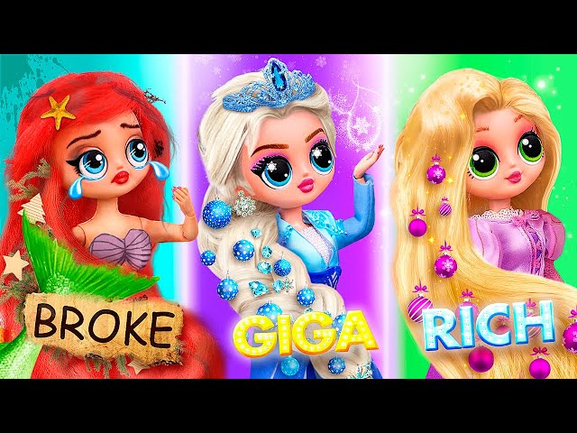 Christmas for Broke, Rich and Giga Rich Princesses / 30 LOL OMG DIYs