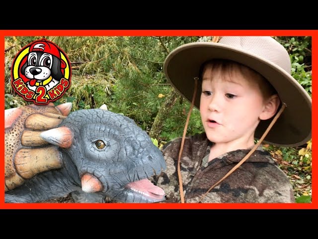 Kids Pretend 🦖 CALEB Finds T-Rex Dinosaur Egg in Backyard