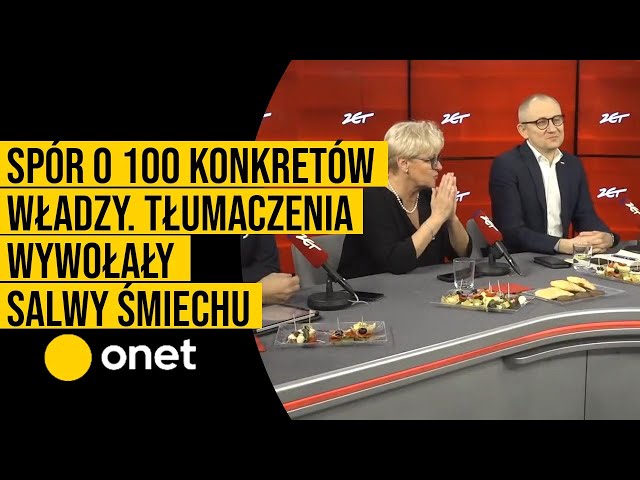 Spór o niezrealizowanie 100 konkretów władzy. Tłumaczenia wywołały salwy śmiechu w studiu