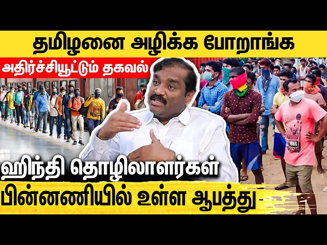 ஹிந்தி தொழிலாளர்களை தமிழ்நாட்டில் இறக்கி சதி : T. Velmurugan About North Indian Workers in Tamilnadu