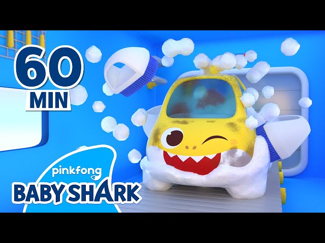 [🫧1 HOUR] Baby Shark's Car Wash | +Compilation | Toy Car Songs | Baby Shark Official