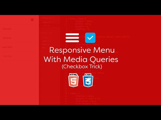 Responsive Menu With Media Queries (Checkbox Trick) - Using Only CSS3