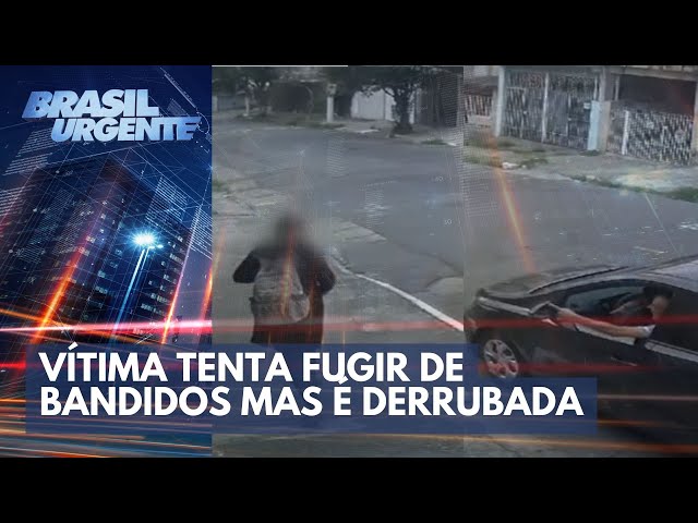 Vítima tenta fugir de bandidos mas é derrubada em assalto | Brasil Urgente