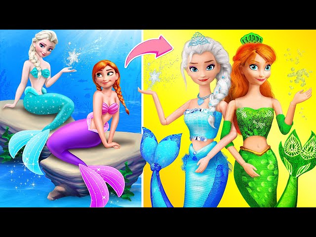 Elsa and Anna Become Mermaids / 30 Frozen DIYs