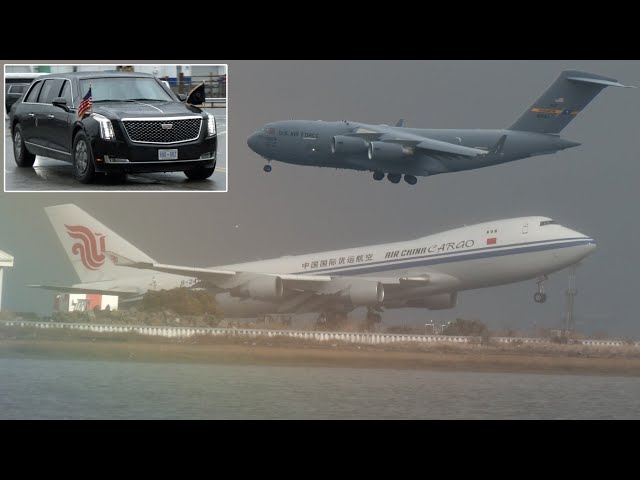 Planes transport Presidents Xi and Biden's motorcades back home after APEC 🇨🇳 🇺🇸