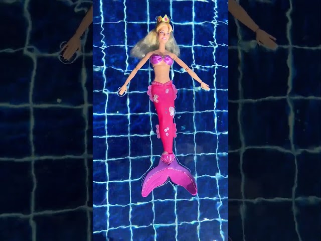 Barbie the mermaid relaxing by the pool #shorts