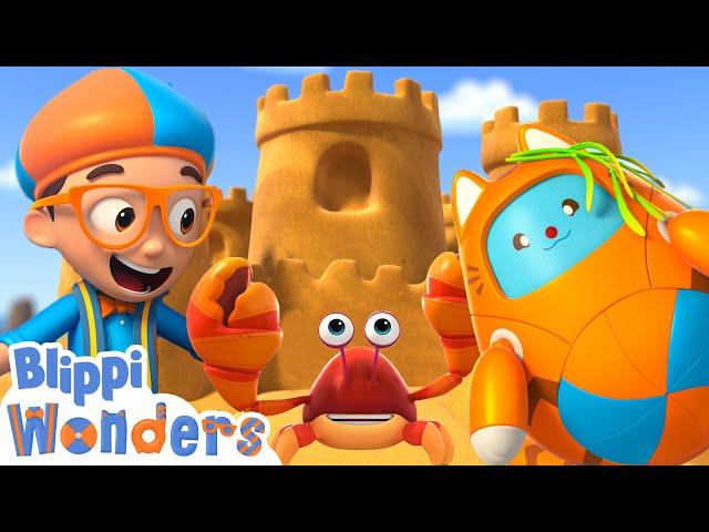 Blippi Animated Series | Sandcastle | Vehicle Videos For Kids | Cartoons For Kids