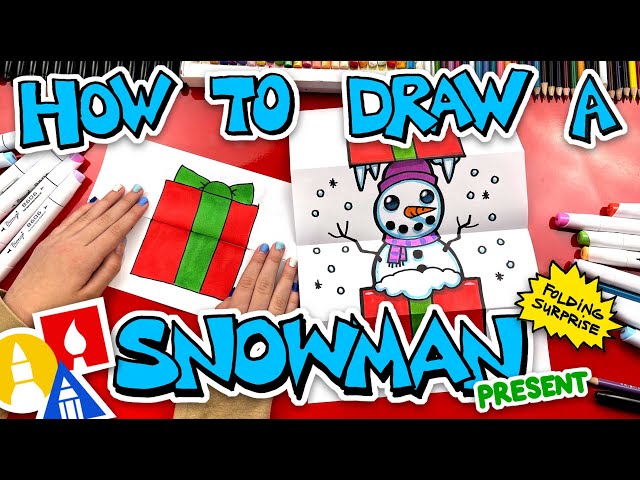 How To Draw A Snowman In A Present - Folding Surprise