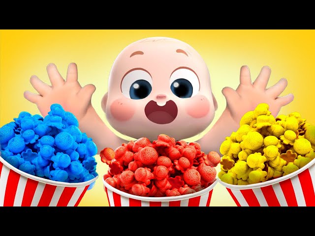 Colorful Popcorn Stand | Learn Colors | Teamwork | Nursery Rhymes & Kids Songs | BabyBus