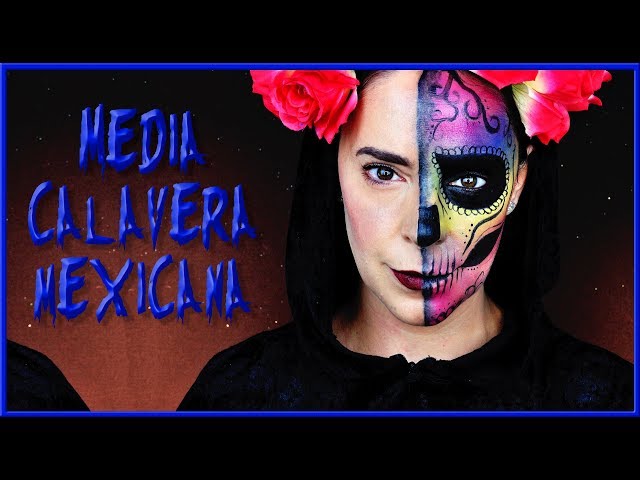 Tutorial maquillaje Mitad calavera mexicana colorida para Halloween  | Silvia Quiros