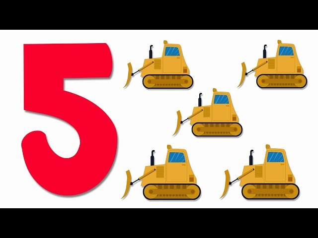Bulldozers Numbers | Learn numbers from 1 to 5 | Number Song
