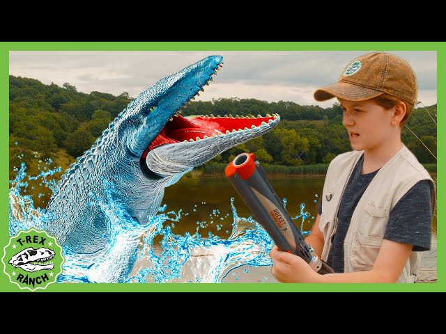 Swimming Dinosaurs & Mystery Puzzle in a Bottle | T-Rex Ranch Dinosaur Videos for Kids