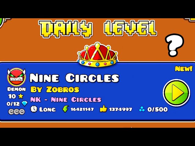 Hardest Daily ever l "Nine Circles" by Zobros (Demon) [All Coins] l Geometry dash 2.11