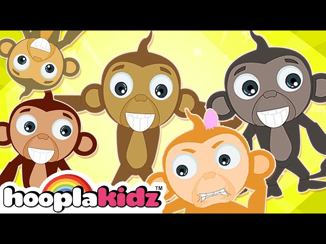 Five Little Monkeys + More Animal Songs For Kids - HooplaKidz Nursery Rhymes