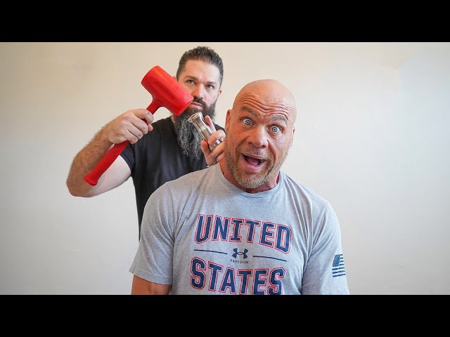 WWE Legend *KURT ANGLE* gets EXTREME MUSCLE THERAPY with a BROKEN FREAKIN NECK?!