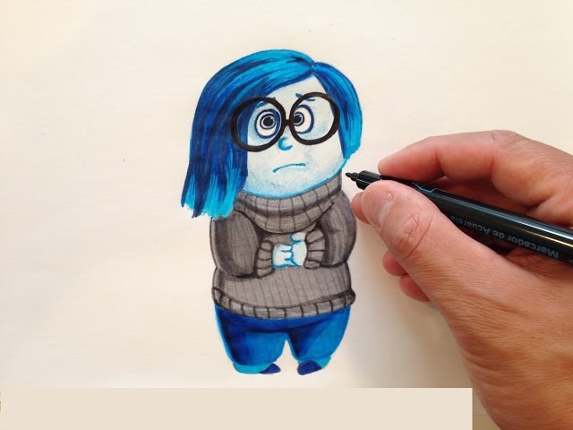 How to Draw Sadness from Inside Out - Timelapse
