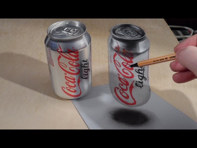 Stunning 3D Drawing of a Coca-Cola Can - Short Video