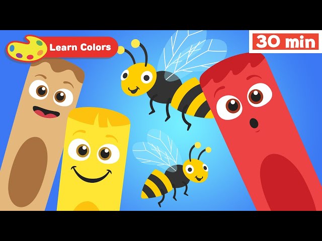 Learn Colors for Babies w Color Crew | Coloring animals, Fruits & Vehicles for Babies | All colors