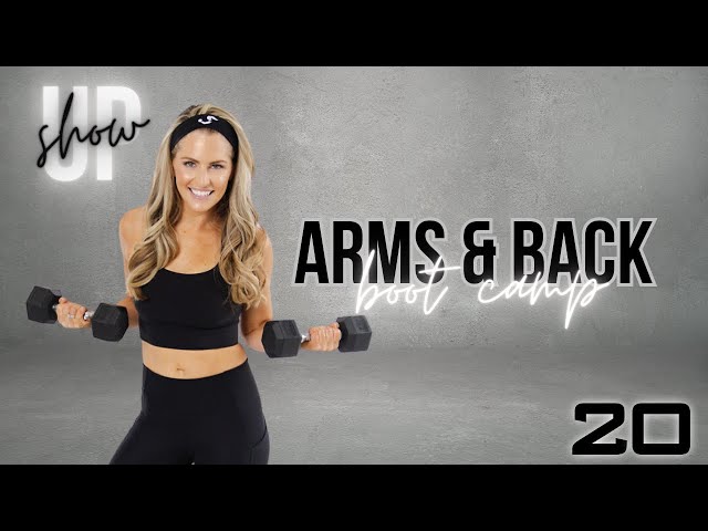 30 MINUTE ARMS & BACK BOOT CAMP - Fat Burning at Home Workout (Show Up Day #20)
